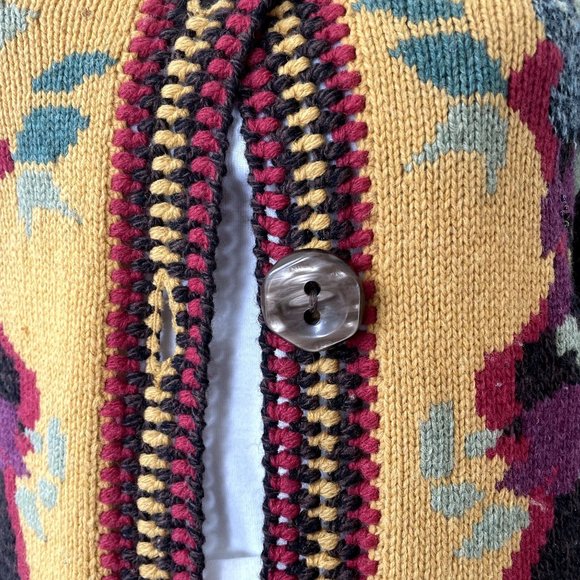 ANTHROPOLOGIE SPARROW YELLOW BRICK ROAD FLOAL SWEATER LONG CARDIGAN, WOOL SIZE S - Picture 6 of 8